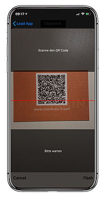 Visitenkarten scannen-Screenshot in der Membrain Lead App im iPhone