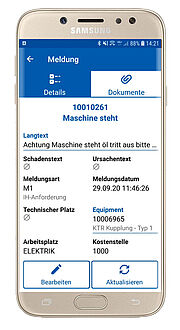 Mobile Instandhaltungs-App: Android Phone